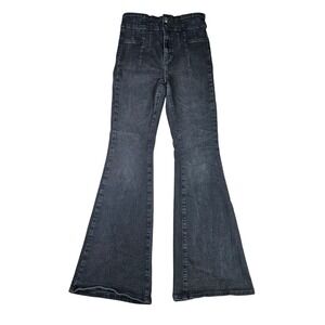 Free People We The Free Retro High-Rise Flare Leg Jeans Faded Black Womens 30